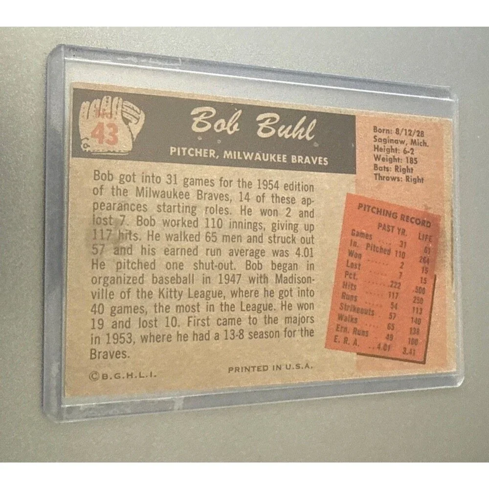 1955 Bowman - Bob Buhl #43